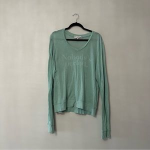 WILDFOX PJ top soft teal turquoise color